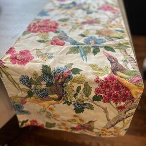 World Market Floral Bird Tropical Whippoorwill Table Runner, 16x90